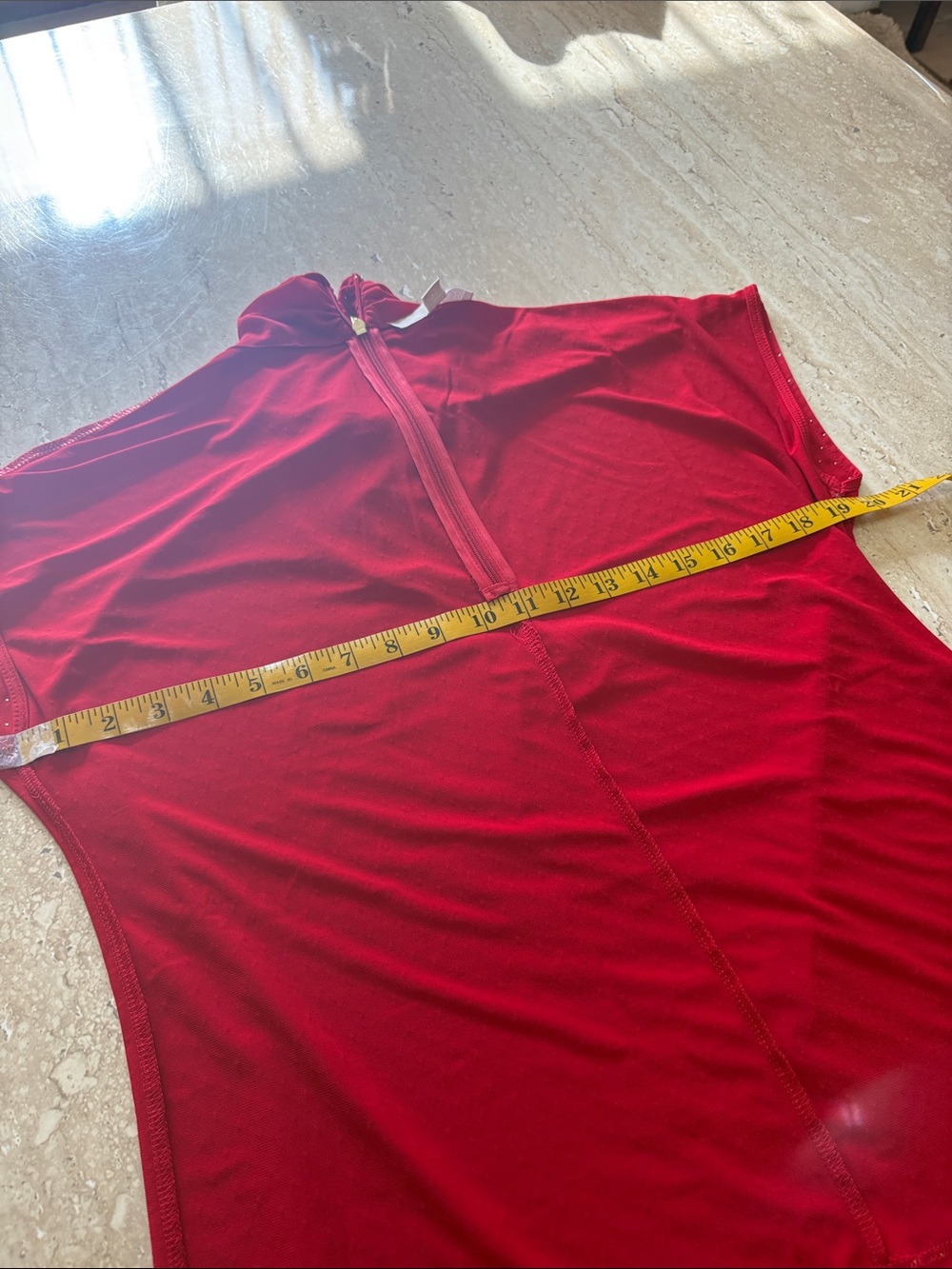 Michael Kors red with gold embellished top. - Picture 6 of 9